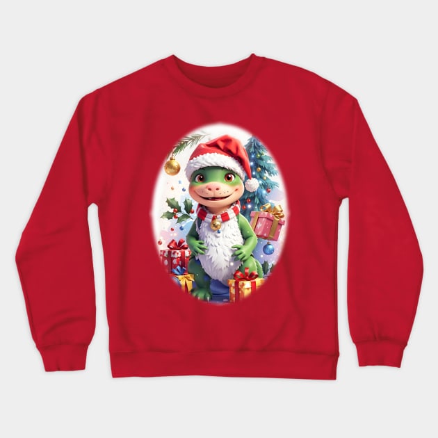 Tyrannosaurus Christmas Dinosaur Crewneck Sweatshirt by Jurassic Merch